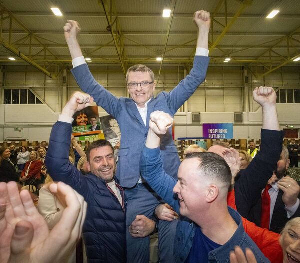 David Cullinane celebrates his reelection to Dáil Éireann. Photo: Joe Evans David Cullinane celebrates his reelection to Dáil Éireann. Photo: Joe Evans
