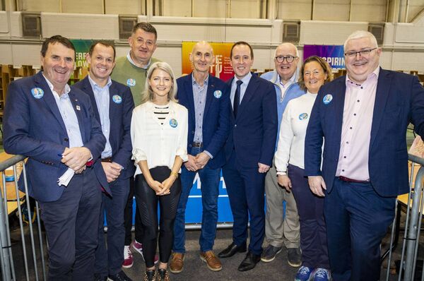 John Cummins and his team at the count centre. Photo: Joe Evans
