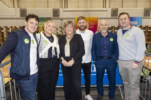 Mary Butler and her team at the Waterford count centre. Mary Butler and her team at the Waterford count centre.