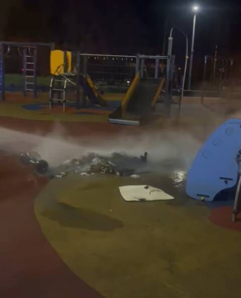 Fire services extinguishing the fire.