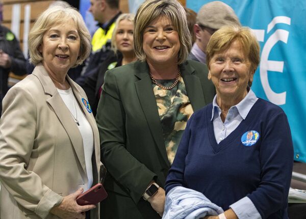 Reelected Minister of State Mary Butler, Fianna Fáil, pictured centre, with Anne Cummins and Winnie Power.