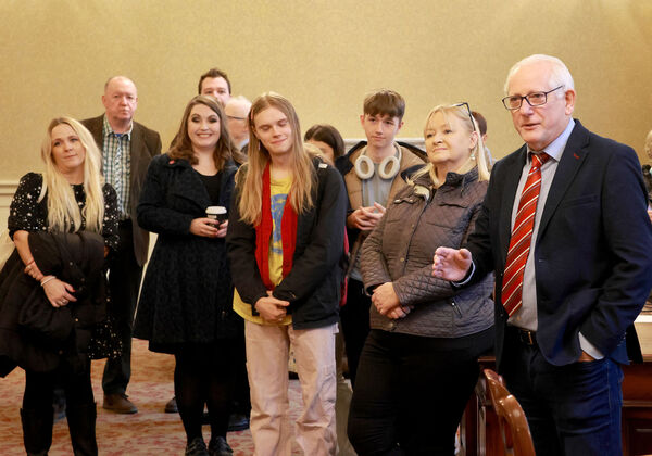 Pictured at City Hall for a Mayoral reception for Anna Jordan, a lifelong advocate for the arts in Waterford, whose dedication has driven many events over the years. Photo: Joe Evans