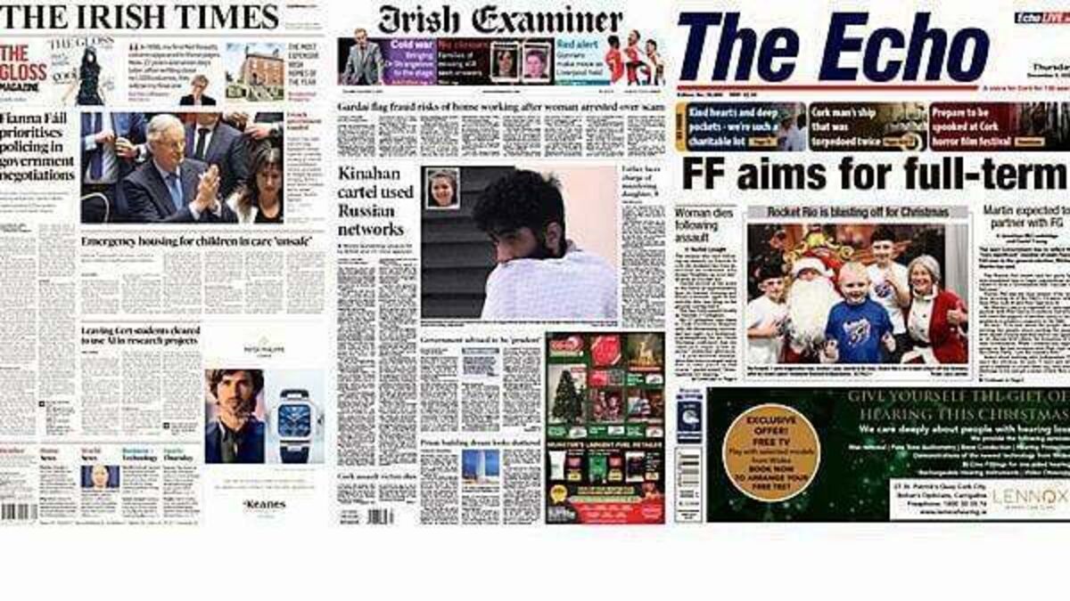 What the papers say: Thursday's front pages