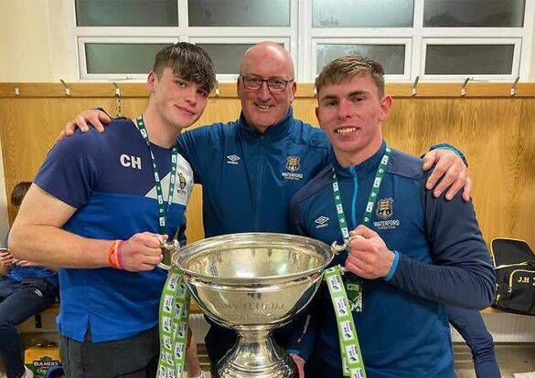 Billy Hearne pictured with Charlie Heffernan and Ben Kirwan after the Blues won the Under 19 League. 