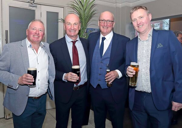 Billy pictured with his De La Salle colleagues Colm Daly, Alan Barry and Brian Hearne at the recent Centenary Dinner Dance of the Waterford and District Junior League. Photo: Noel Browne.