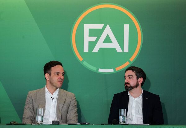 Director of Football Marc Canham and FAI Grassroots Director Ger McDermott. 
