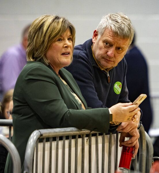 Minister of State Mary Butler and Mayor of Waterford Jason Murphy at the SETU count centre. Photo by Joe Evans. Minister of State Mary Butler and Mayor of Waterford Jason Murphy at the SETU count centre. Photo by Joe Evans.