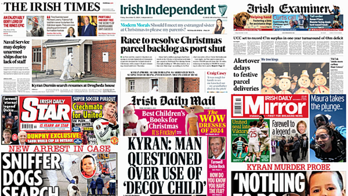 What the papers say: Friday's front pages