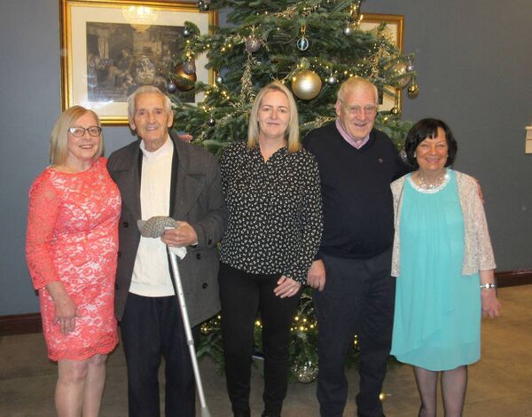Peggy Devereaux, Jimmy Walsh, Lisa O’Brien, Tom O’Brien and Betty Shanahan in good spirits at the Circle of Friends Christmas Dinner Dance held in Dooley’s Hotel 