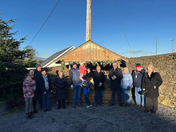 Blessing the crib in Kill village.