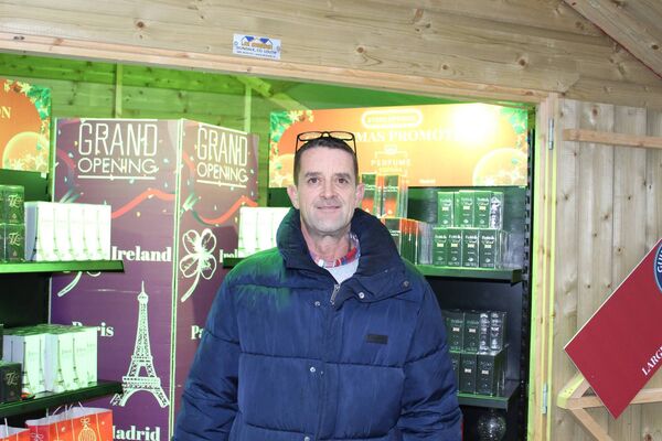 Neil was working at a perfume stand at Winterval.
