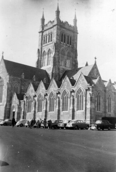 Mount Melleray Abbey with cars parked near the entrance to the church, circa 1958. Courtesy: Waterford County Museum Mount Melleray Abbey with cars parked near the entrance to the church, circa 1958. Courtesy: Waterford County Museum
