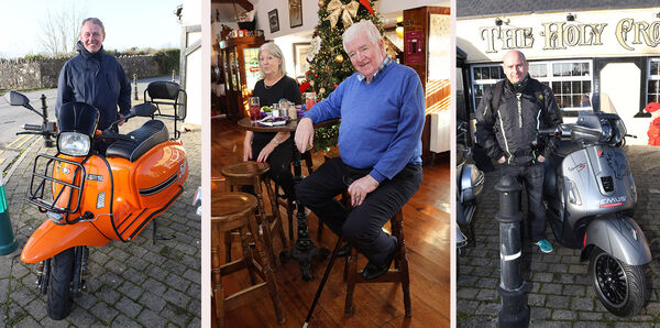  Tommy Corcoran (left), Bobby Bohill (centre) of The Holy Cross Pub who provided soup and sandwiches for the annual Only Fools on Scooters Toy Run, and Shane Breen (right).