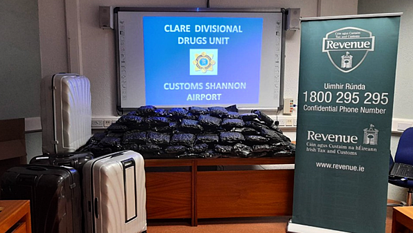 Two women arrested after €1.28m cannabis seizure at Shannon Airport