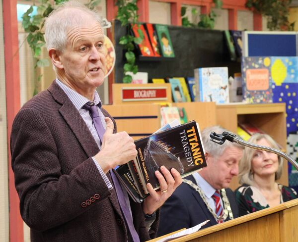 Ger Lohan speaking at the launch the HSCL Local Education Committee's "One Book One Community”. Photo: Joe Evans