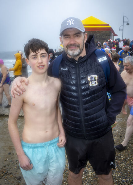 David and Ryan Allen, at the Christmas Day Swim at Tramore. Photo: Joe Evans David and Ryan Allen, at the Christmas Day Swim at Tramore. Photo: Joe Evans