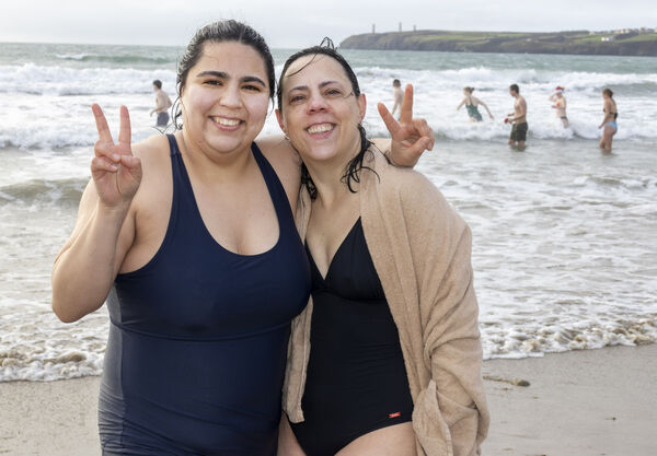 Marcela and Gabriella, at the Christmas Day Swim at Tramore. Photo: Joe Evans Marcela and Gabriella, at the Christmas Day Swim at Tramore. Photo: Joe Evans