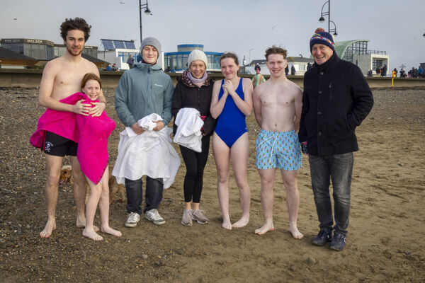 Crushell family, at the Christmas Day Swim at Tramore. Photo: Joe Evans Crushell family, at the Christmas Day Swim at Tramore. Photo: Joe Evans