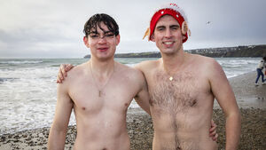 Christmas Day swim in Co Waterford is a great success Christmas Day swim in Co Waterford is a great success