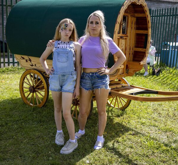 Annalise and Ellen, at the Butler Community Cente for Traveller Pride. Photo: Joe Evans