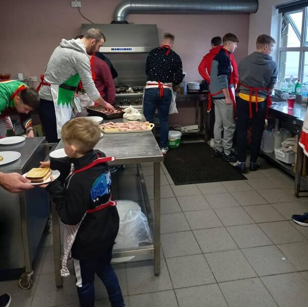 Pictured hard at work in the kitchen at the Big Breakfast event 