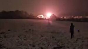 The dramatic moment snow sets power line alight in Waterford