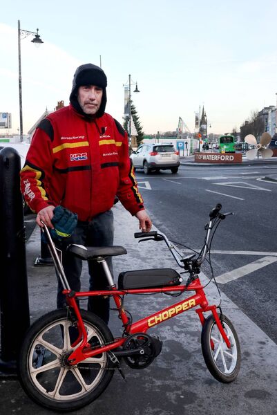 Paul Davis with his electric Chopper. Photo: Joe Evans