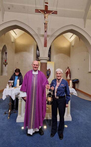 The Peace Light from Bethlehem on its visit to St. Mary's Ballygunner. Photo: Joe Evans