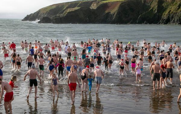 A large group taking part in this year's Michael Power memorial swim. Photo: John Power A large group taking part in this year's Michael Power memorial swim. Photo: John Power