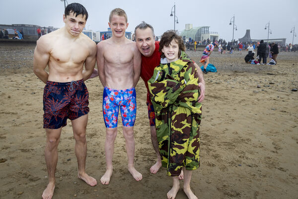 The Hennessy family at the Christmas Day Swim at Tramore.
