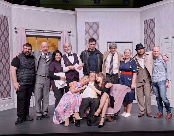 The cast and crew of Dungarvan Dramatic's Out of Order.