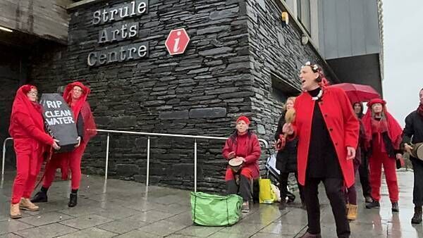Protesters demonstrate ahead of first sitting of gold mine public inquiry