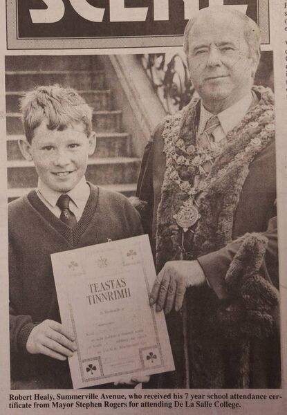 Seven year school attendance certificate for Robert Healy Seven year school attendance certificate for Robert Healy