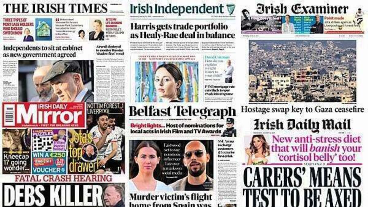 What the papers say: Wednesday's front pages