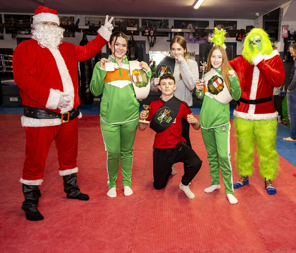  The Grinch and Santa turned up for Waterford Muay Thai's Christmas party and met with champions, Casey Farrell, Evie Hearne, Leigha Kinsella and AJ Kiely.
