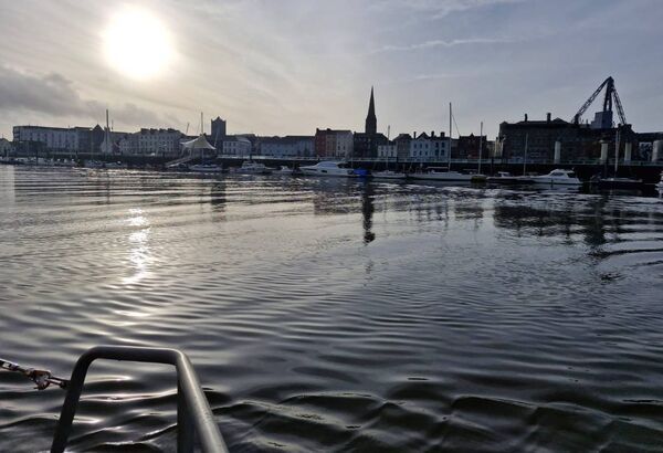 The Dunmore East RNLI crew participated in a training excercise on the Suir. Pic: Raina Freiberg