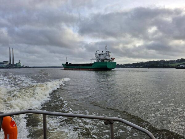 The Dunmore East RNLI crew participated in a training excercise on the Suir. Pic: Raina Freiberg