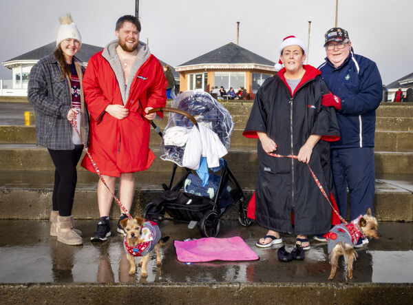  The Jacob family at the Christmas Day Swim at Tramore. 	All Photos: Joe Evans