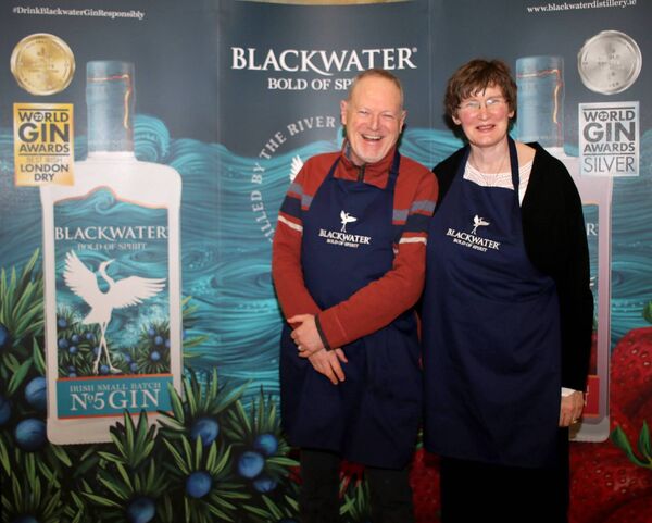 Peter Mulryan and Caroline Senior, Blackwater Distillery, at last year's Waterford News &amp; Star Green Room Awards. Photo: Joe Evans