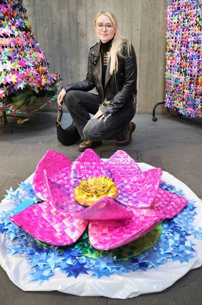 Artist, Kristiana Stegmane, pictured at City Library for the One Million Stars,. to End Violence, exhibition. Photo: Joe Evans