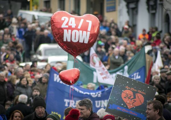 Thousands turned out to march in Waterford on Saturday for 24/7 Cardiac Care. Photo: Joe Evans Thousands turned out to march in Waterford on Saturday for 24/7 Cardiac Care. Photo: Joe Evans