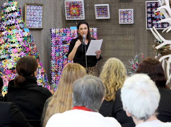 Siobhan McQuillan, speaking at City Library for the One Million Stars,. to End Violence, exhibition. Photo: Joe Evans Siobhan McQuillan, speaking at City Library for the One Million Stars,. to End Violence, exhibition. Photo: Joe Evans