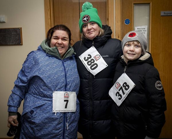 Tara Collins, Ann Marie Nolan and Kyle Wilmott, Pat Rockett Karate &amp; Kickboxing Academy, who took part in the Frank Leahy 5K Run/Walk. Photo: Joe Evans