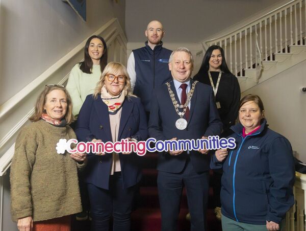 Jean Mullany (Waterford Child Care Committee), Christine Manning (Waterford City and County Council Local Area Integration Team), Sinéad Breathnach (Senior Executive Officer Community and Sport Waterford City and County Council), Dylan White (Active Travel Waterford City and County Council), Mayor of Waterford City and County Cllr. Jason Murphy, Nicola Kelleher (Waterford, Wexford Education and Training Board) Réka Széplaki (Waterford Volunteer Centre) Photograph: Patrick Browne
