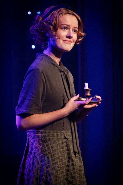 Megan Cronin O'Shea, Mrs. Buckett, in David Hennessy Stage School, production of Charlie and the Chocolate Factory, at Garter Lane. Photo: Joe Evans Megan Cronin O'Shea, Mrs. Buckett, in David Hennessy Stage School, production of Charlie and the Chocolate Factory, at Garter Lane. Photo: Joe Evans