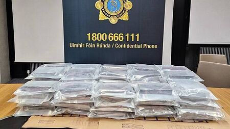Two men arrested after €5m of cocaine seized in Co Kildare