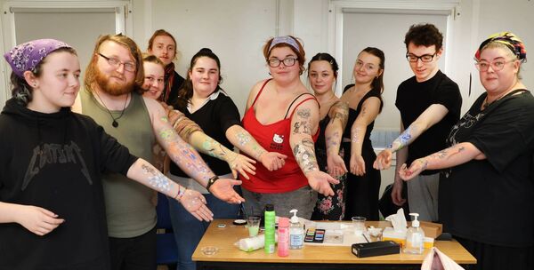 Dublin Body Paint workshop at Waterford College of Further Education with Caitriona Giblin. Photo: Joe Evans