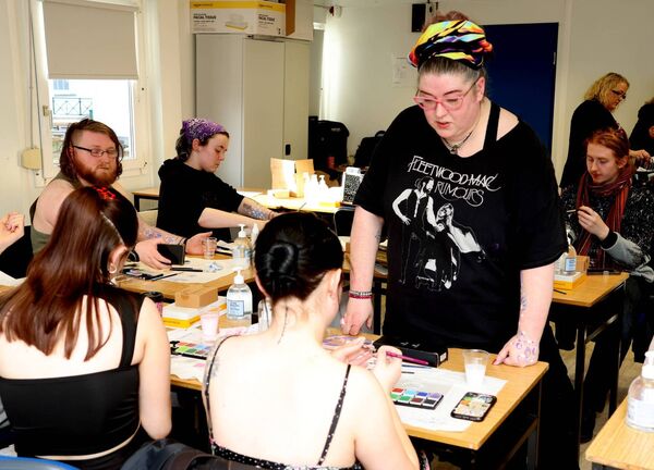 Dublin Body Paint workshop at Waterford College of Further Education with Caitriona Giblin. Photo: Joe Evans