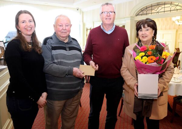Pictured at the Granville Hotel for a retirement function for Phil Fanning who retired as Waterford News &amp; Star GAA reporter, from left. Mary Frances Ryan, Phil Fanning, Nicky Heffernan and Kitty Fanning. Photo: Joe Evans