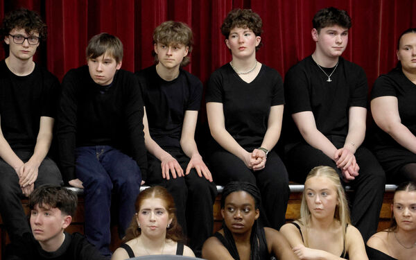  In rehearsals for De La Salle College production of Little Shop of Horrors, which runs at the college hall form 5th to 8th of March. Photo: Joe Evans